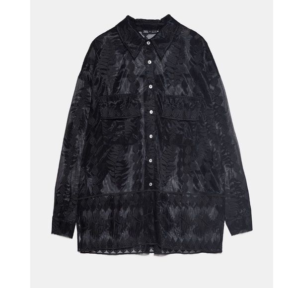 Zara embroidered organza shirt - Picture 13 of 16
